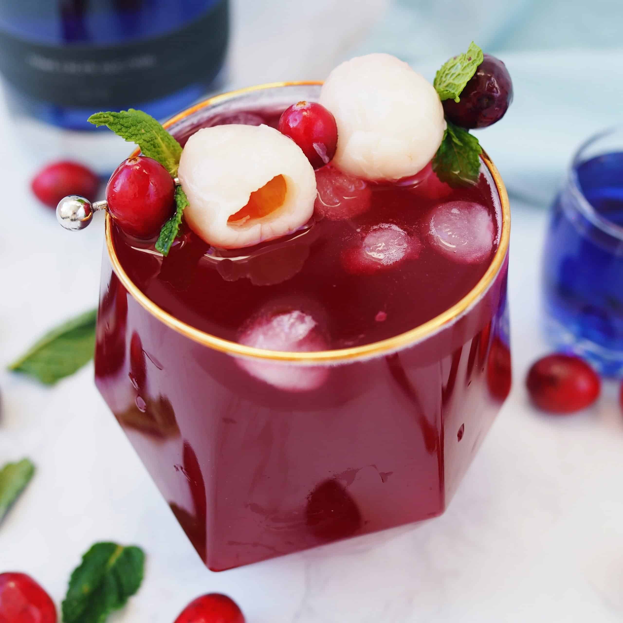 Lychee Cranberry Gin Cocktail