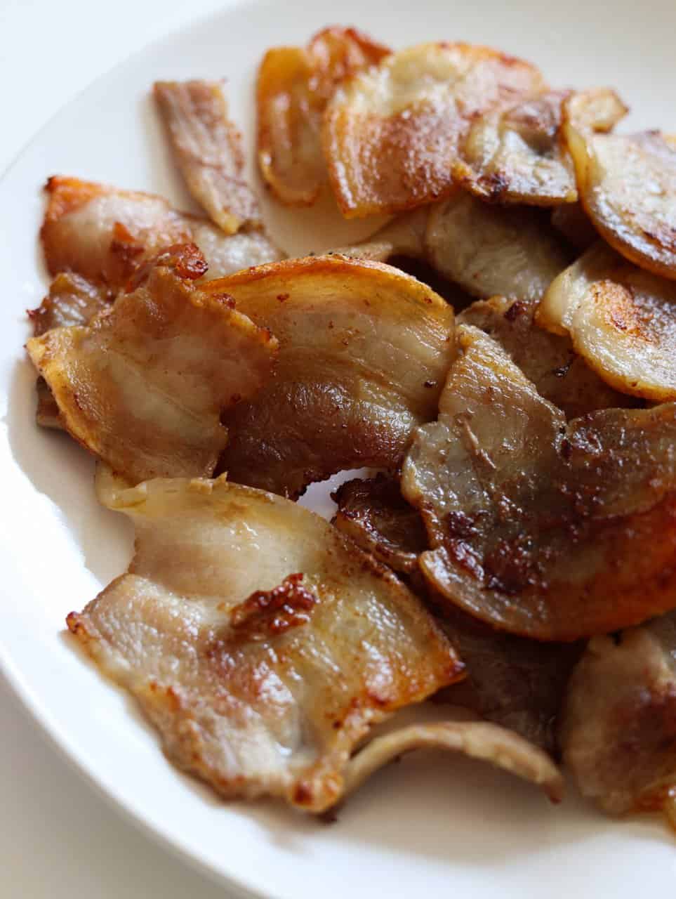fry pork belly for 45-60 seconds on medium heat