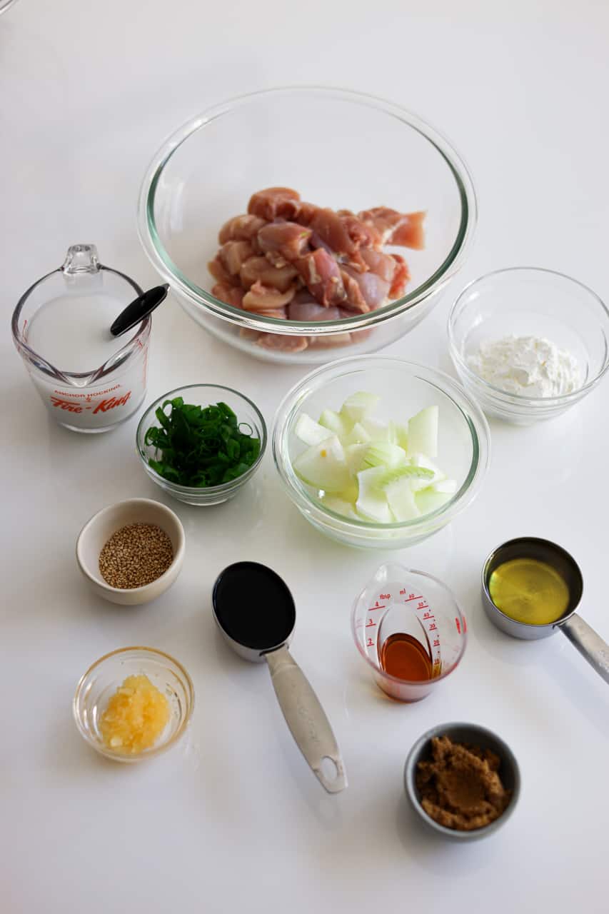 ingredients to make sweet sticky Korean chicken