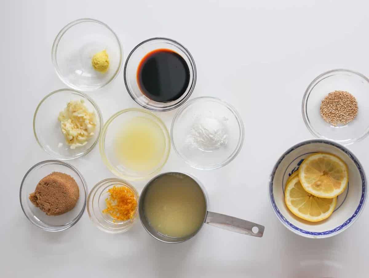 ingredients to make the lemon sauce