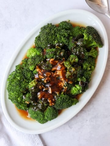 pour sauce over broccoli