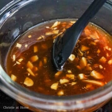 Garlic sauce ingredients whisked together until well combined.