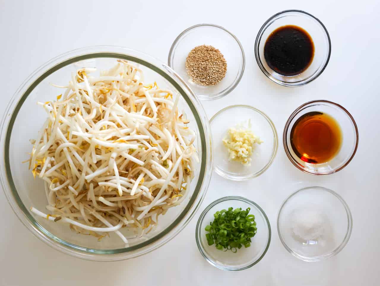 ingredients to make korean bean sprout salad