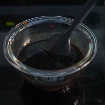 Raw sauce ingredients being combined together.
