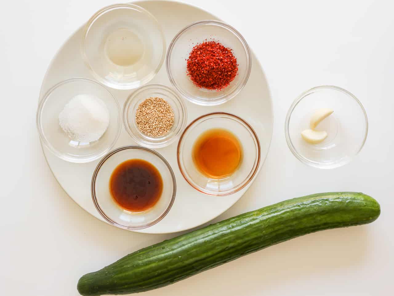 ingredients to make Korean cucumber salad