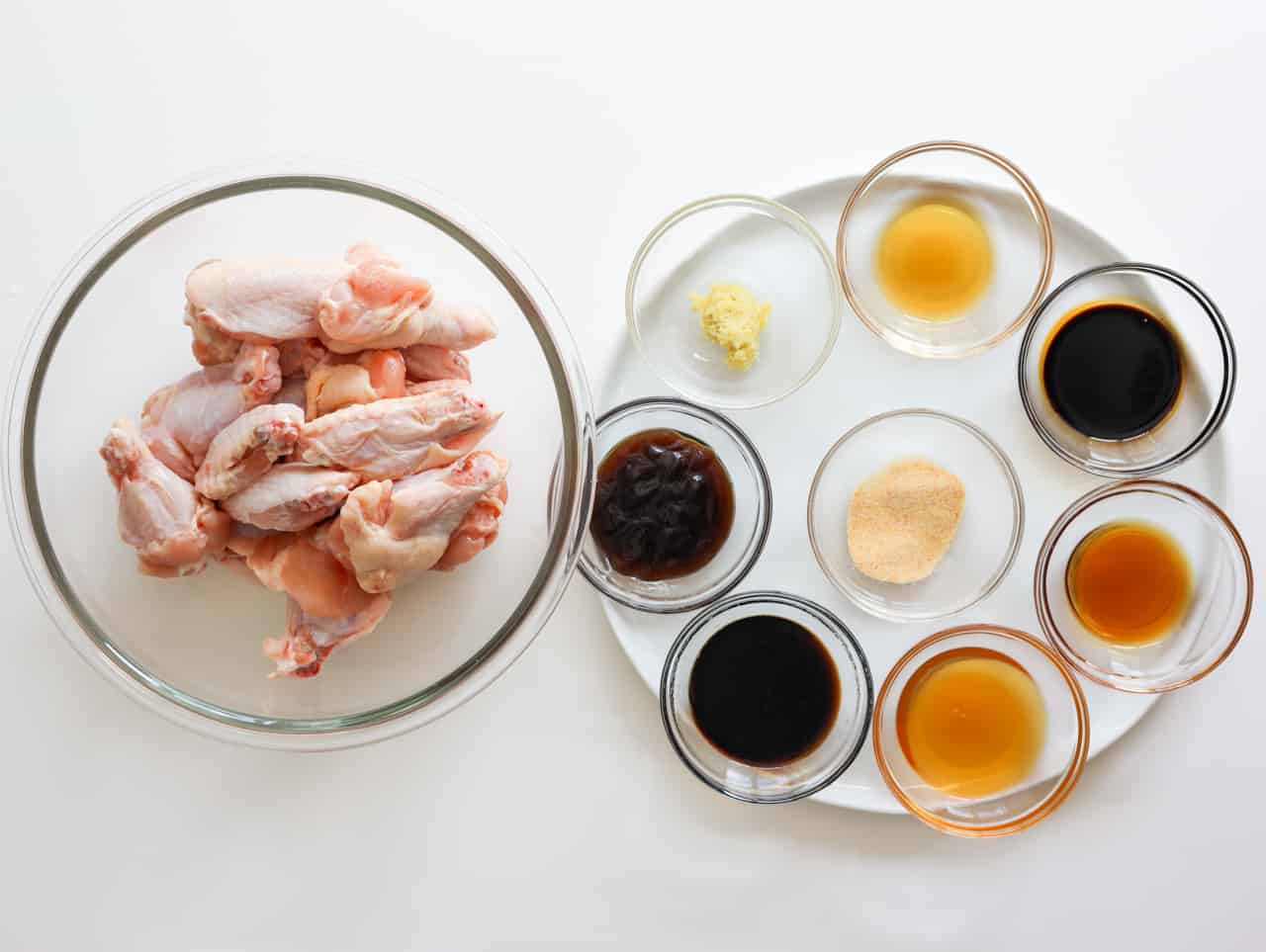 Ingredients to make Air Fryer Soy Sauce Chicken Wings