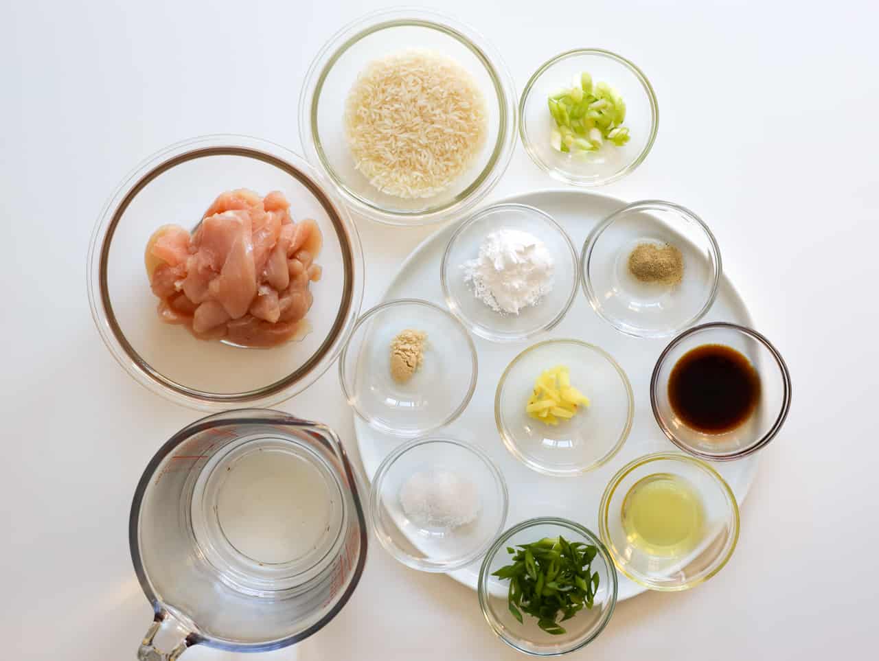 ingredients to make chicken congee