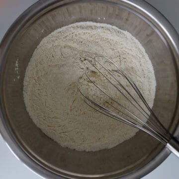 Flour, sugar, and salt whisked together until combined.