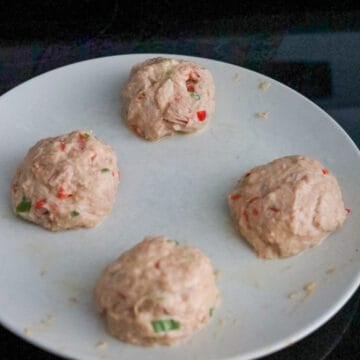Divide into 4 equal portions and shape into balls using clean wet hands