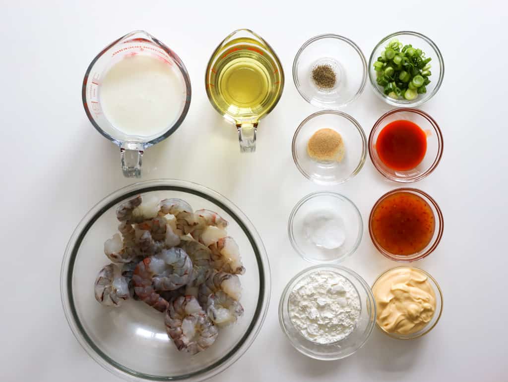 ingredients to make bang bang shrimp