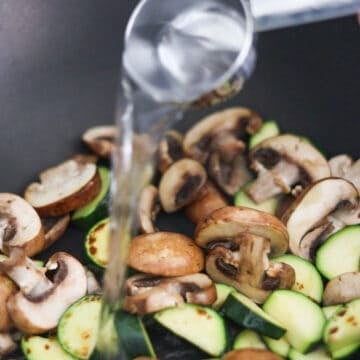 fry vegetables and add ¼ cup water to speed up the process