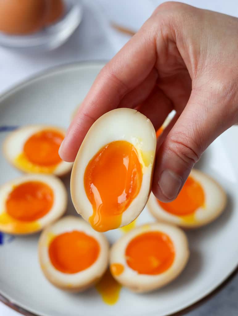Close up shot of Ramen Eggs
