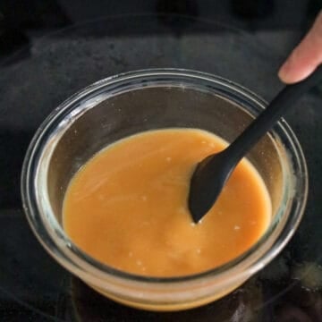 Stir-fry sauce mixed until smooth.