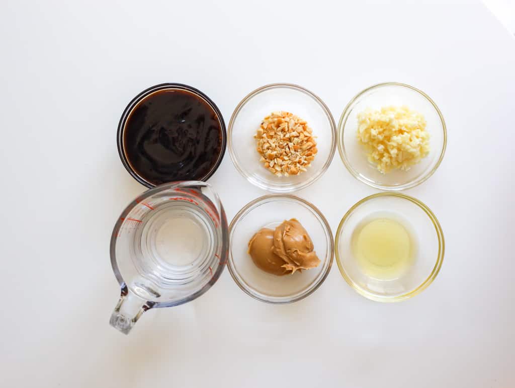 ingredients to make the dipping sauce for vietnamese spring rolls