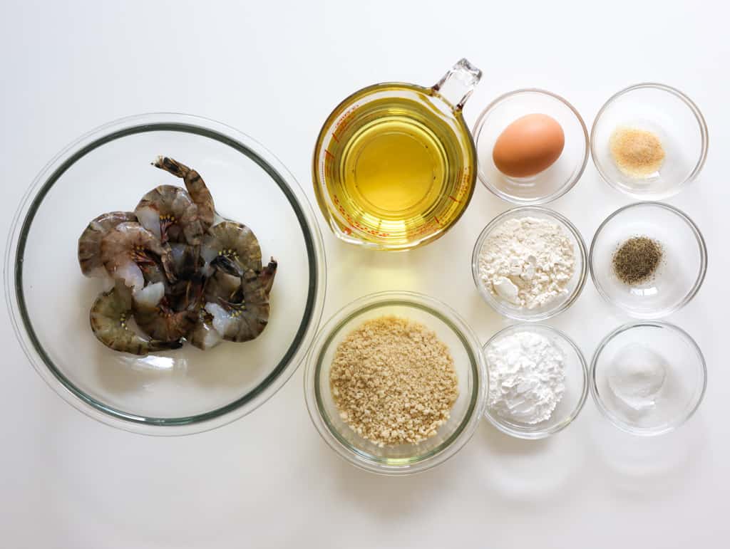 ingredients to make panko shrimp