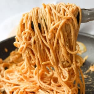 another featured image of kimchi cream pasta