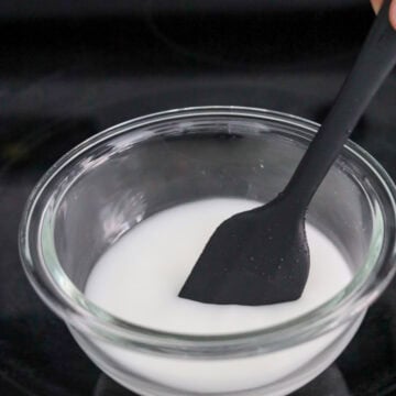 Cornstarch mixed with cold water until fully dissolved.