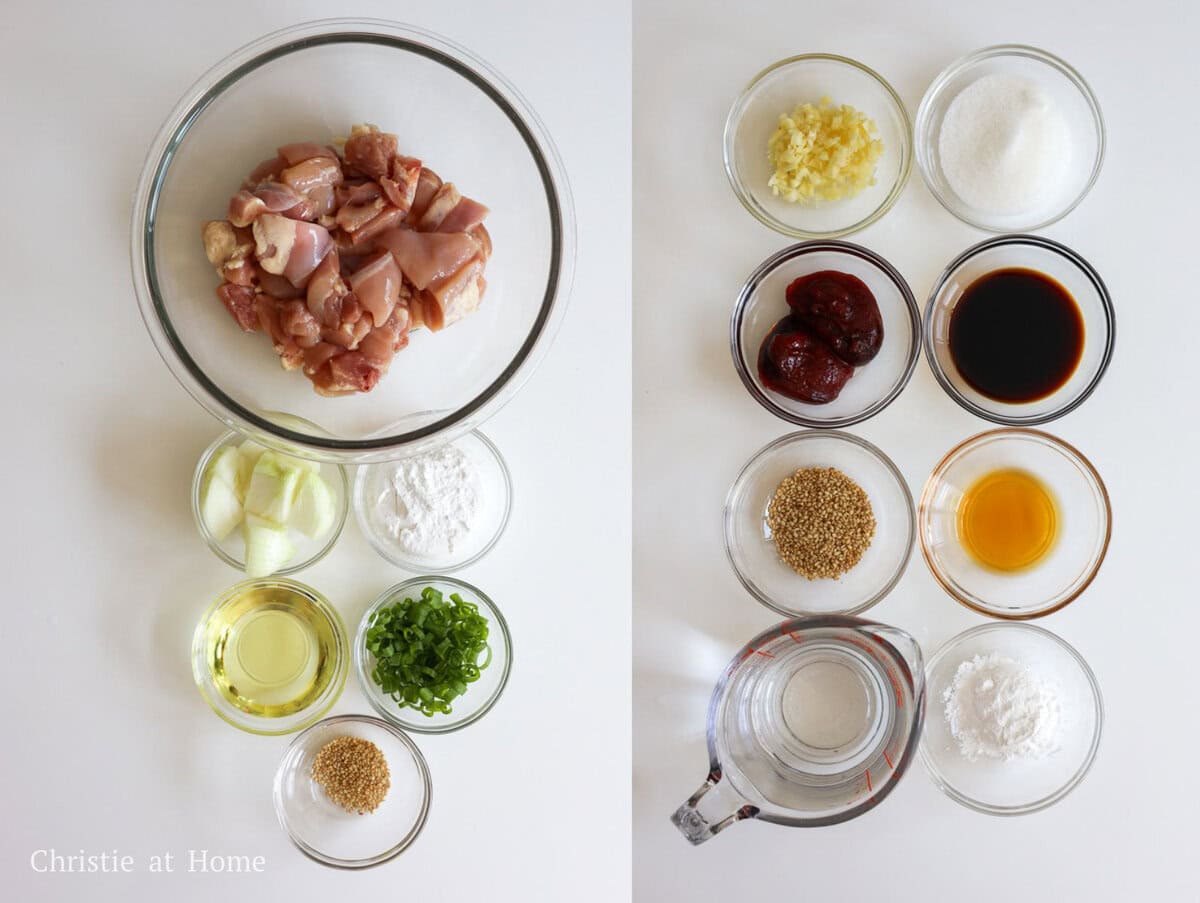 ingredients to make gochujang chicken