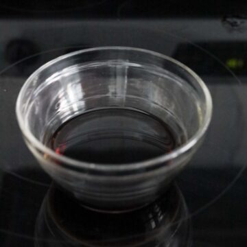 Soy sauce, mirin, and sake mixed into a dark glaze.