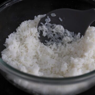 Seasoned short-grain rice mixed with sugar, salt, and rice vinegar.