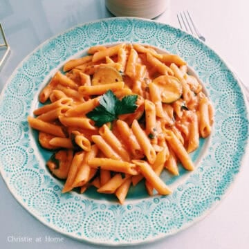 Creamy Tomato Zucchini Penne