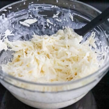 In a bowl, combine grated cabbage, salt, rice vinegar and Japanese mayo. Mix well.