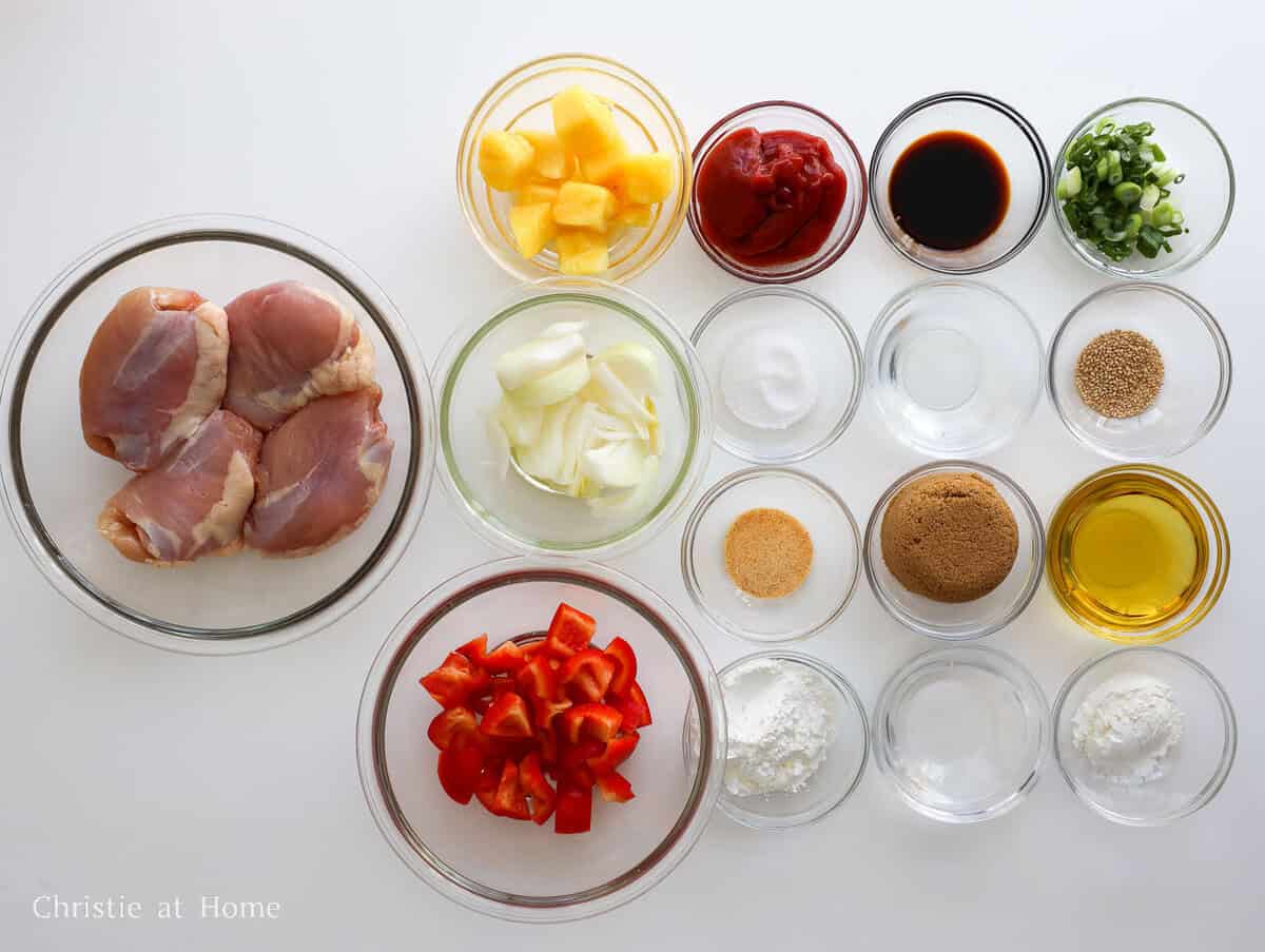 ingredients to make sweet and sour chicken