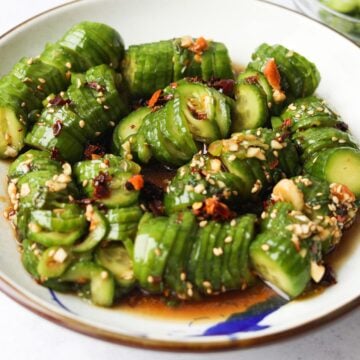 dressed cucumbers