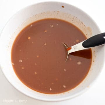 Peking sauce ingredients whisked together until smooth.