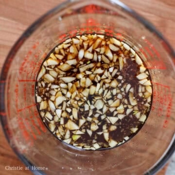 Broth ingredients mixed until the sugar dissolves