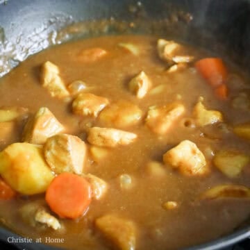 Mix in the chicken and simmer for another 1-2 minutes until meat is cooked through. Serve and enjoy hot with steamed rice. 