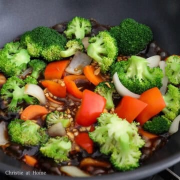Add sauce and simmer to thicken.